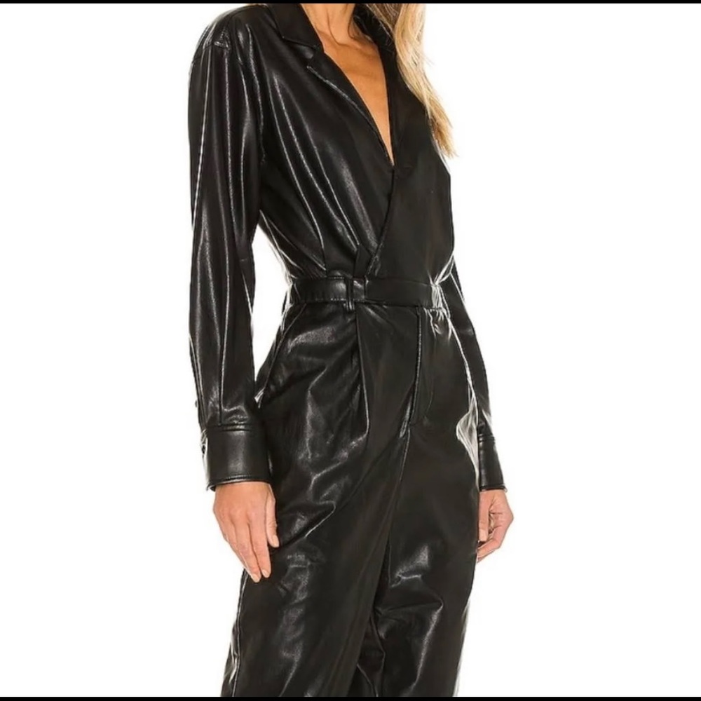 Black pleather Jumpsuit